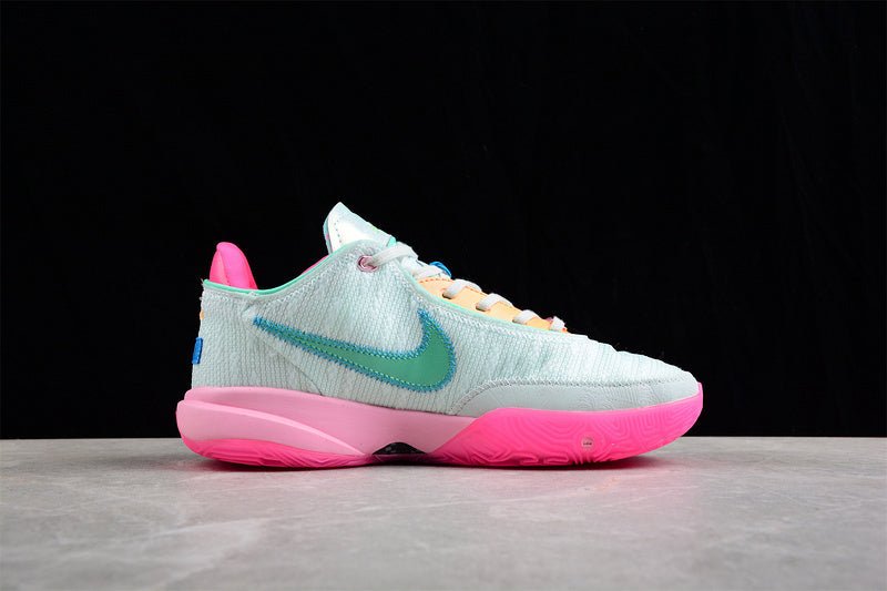 LEBRON 20 EP TIME MACHINE BARELY GREEN/MEDIUM SOFT PINK/LIGHT BONE/MULTI-COLOR