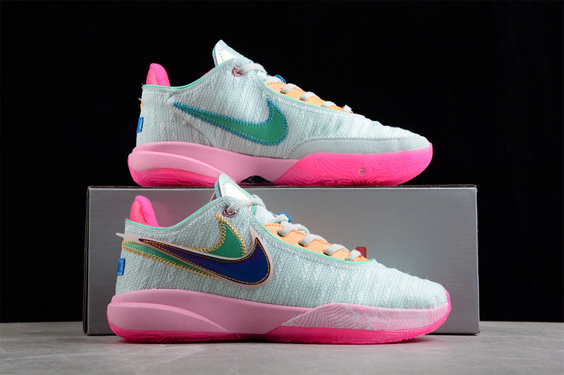 LEBRON 20 EP TIME MACHINE BARELY GREEN/MEDIUM SOFT PINK/LIGHT BONE/MULTI-COLOR